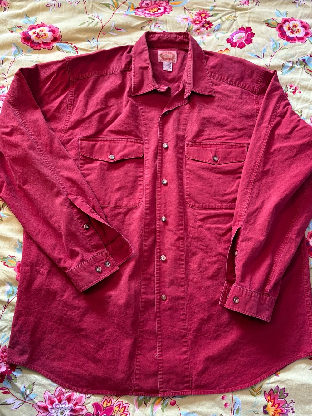 Banana Republic Mill Valley vintage 80s 90s red safari button up XL 32x27